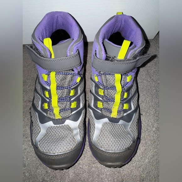 Merrell Kids Boots in Purple, Gray, and Yellow - Picture 2 of 4